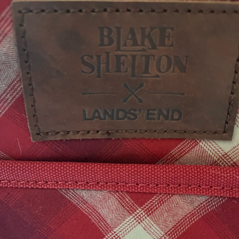 Lands' End Blake Shelton Red Checkered Tote